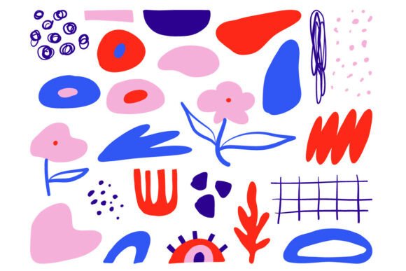 Abstract Colorful Organic Shape SetArt: Graphics & Illustrations