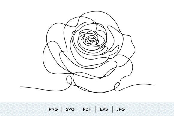 Abstract Rose Line Art SVG for Graphics and Illustrations