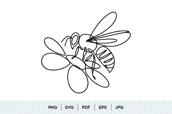 Bee Line Art SVG: Graphics and Illustrations