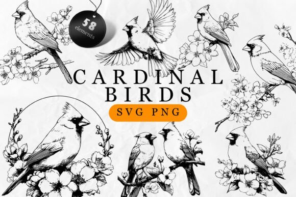 Bird SVG: Cardinal Graphics & Illustrations