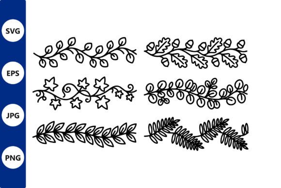 Botanical Border Motifs Set: Premium Graphics & Illustrations