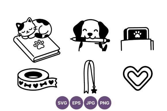 Cat Dog Pet Icons: Playful Graphics & Illustrations