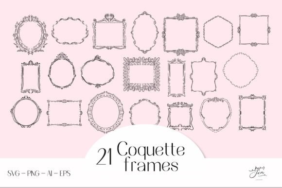 Coquette Frames SVG: Elegant Graphics & Illustrations
