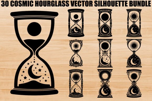 Cosmic Hourglass Silhouette Bundle: Graphics & Illustrations