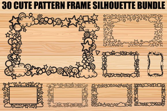 Cute Pattern Frame SVG Bundle: Graphics & Illustrations