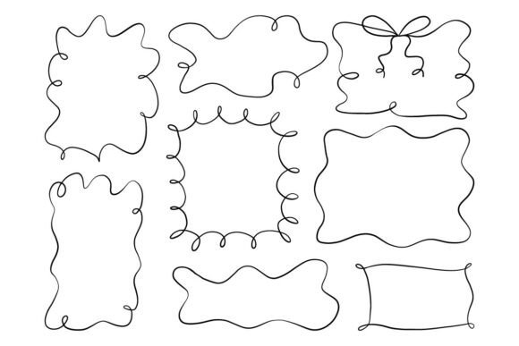 Doodle Frame Border Set Line Art Pack