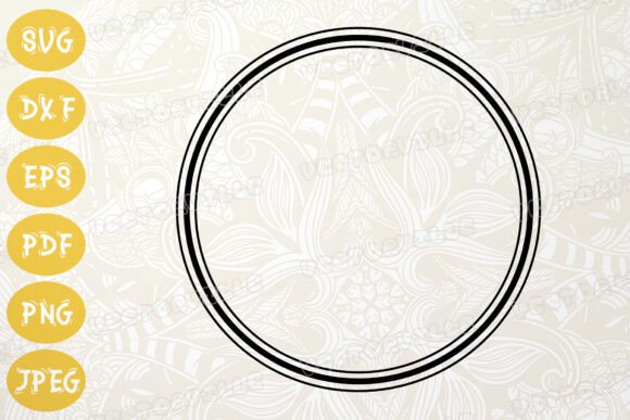 Elegant Double Line Circle Border SVG: Graphics & Illustrations