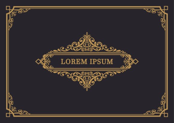 Gold Victorian Ornament Frame: Premium Graphics & Illustrations