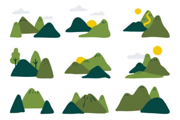Hand Drawn Mountain Graphics & Illustrations Review