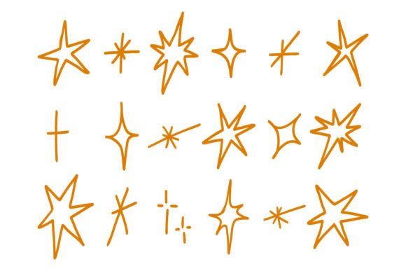 Hand Drawn Star Sparkle Doodle Set: Graphics and Illustrations for Creative Design