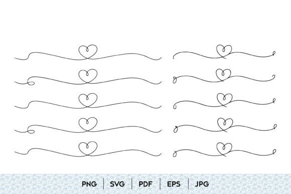 Heart Divider Continuous Line Art Set