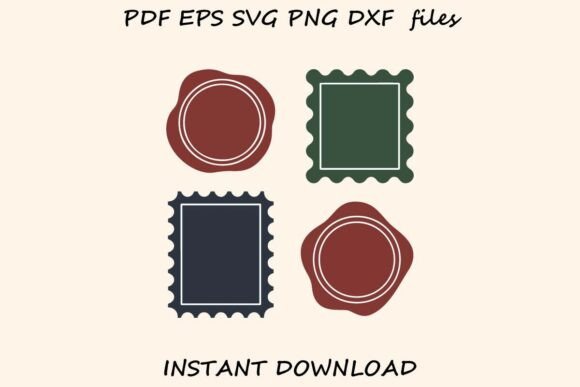 Minimal Wax Seal Postage Stamp Set