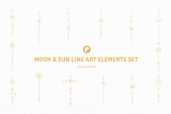 Moon Sun Line Art: Celestial Graphics & Illustrations
