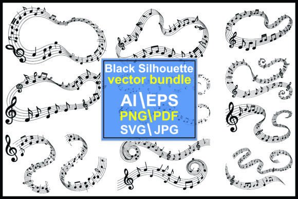 Music Notes Silhouettes: Graphics for Creative Crafting