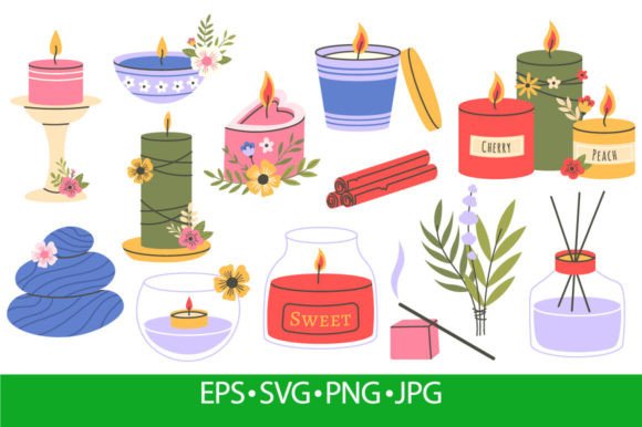 Scented Candles, Aromatherapy Wax Graphics