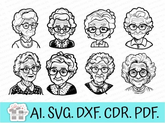 Sweet Cartoon Grandma Vectors: Graphics & Illustrations