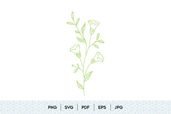 Wildflower Branch Line Art: Graphics & Illustrations